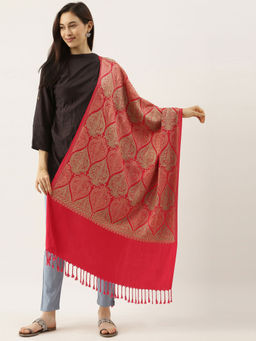 Pashmoda - Women Dark Pink Aari Embroidered Stole