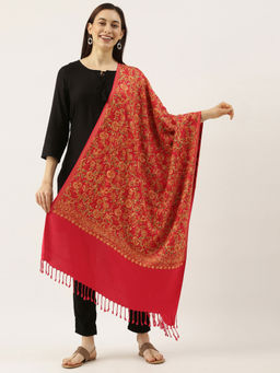 Pashmoda - Women Pink Aari Embroidered Stole