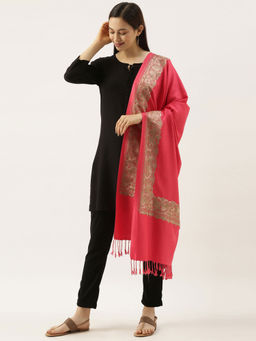 Pashmoda - Women Pink Aari Embroidered Stole