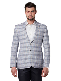 Park Avenue - Medium Blue Checked Blazer