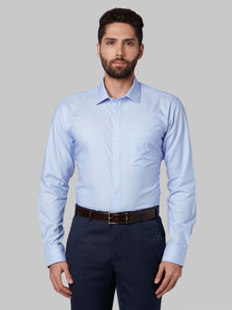 Park Avenue - Medium Blue Printed Formal Shirt