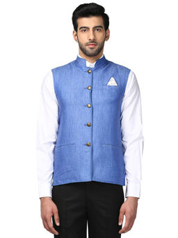 Park Avenue - Medium Violet Textured Reversible Waistcoat