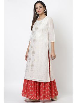 Biba - Off White Printed Kurta