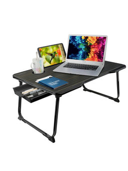Portronics - MY Buddy One Plus POR-1191 Multifunctional Laptop Table for Office Home Bed (Black)