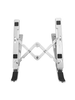Portronics - My Buddy K2 Portable Multifunctional Laptop Stand with 7 Adjustable Level (Silver)