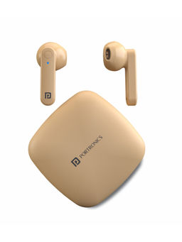 Portronics - Harmonics Twins S2 Wireless Bluetooth 5.0 Sports Earbuds with Voice Assistant(Cream)
