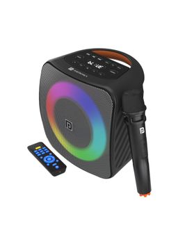 Portronics - Dash 40W TWS Bluetooth Portable Speaker with Wireless Karaoke Mic. with USB-Aux (Grey)