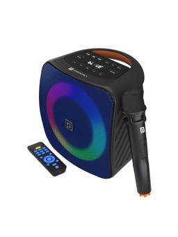 Portronics - Dash 40W TWS Bluetooth Portable Speaker with Wireless Karaoke Mic. with USB-Aux (Blue)