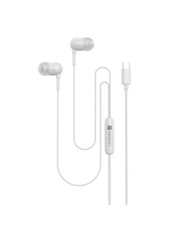 Portronics - Conch 60 in-Ear Wired Earphone with Mic, Type-C Audio Jack-POR-1498 - White