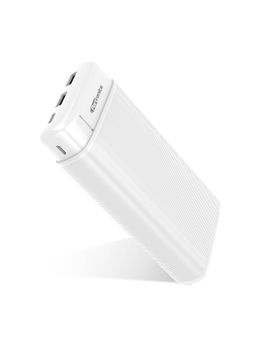 Portronics - Power Pro 20K- Powerbank - 20000 Mah Power With Dual Input (Type C + Micro Usb) (White)