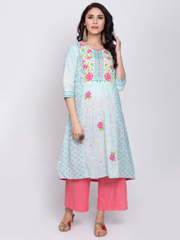 Biba - Blue Floral Kurta