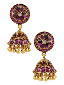 Tribe Amrapali - Silver Kimaya Floral Jhumkis