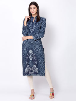 Biba - Blue Printed Kurta