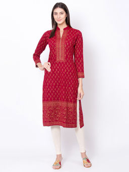 Biba - Red Printed Kurta