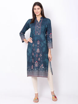 Biba - Blue Printed Kurta
