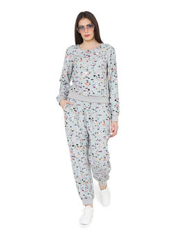 PS Pret by Payal Singhal - Green Printed Art Crepe Top With Jogger Pant Set (Set of 2)