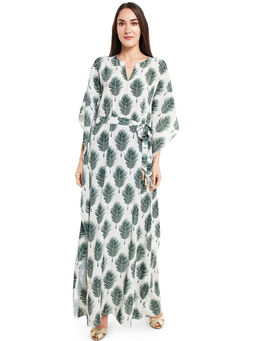 PS Pret by Payal Singhal - Crepe Off White Printed Kaftan