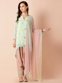 Indya - X Payal Singhal Blush Mint Metallic Tassel Dupatta (Free Size)
