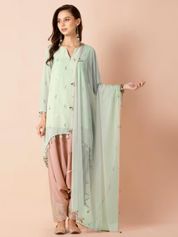 Indya - X Payal Singhal Mint Blush Metallic Tassel Dupatta (Free Size)