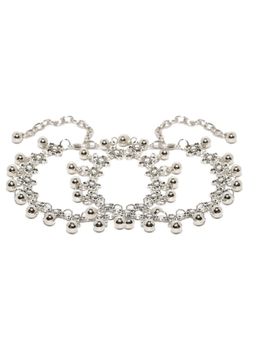 Fabula - Bohemian Oxidised Silver Payal (Set Of 2)