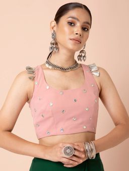 Indya - Rose Pink Gota Crop Top