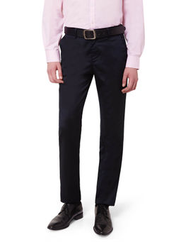 Peter England - Navy Blue Solid Trousers