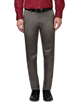 Peter England - Grey Solid Trousers