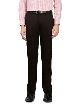 Peter England - Brown Solid Trousers