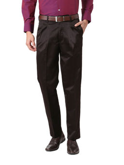 Peter England - Brown Solid Trousers