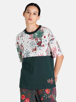 Puma - Aop Women Green Casual Loose T-shirt