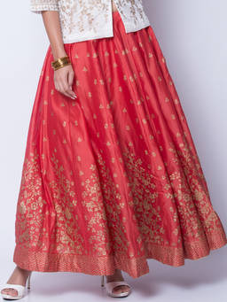 Biba - Red Floral Maxi Skirt