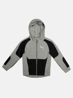 Puma - Evostripe Full-Zip Kids Unisex Grey Casual Jackets