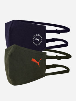 Puma - Headband Unisex Green & Blue Face Mask (Set of 2)