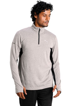 Puma - Run 1/4 Zip Midlayer Mens Grey Sweatshirt