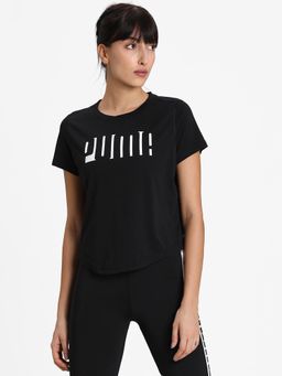 Puma - Logo Short Sleeve Drycell Relaxed Fit Women Black Training T-shirt