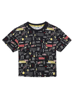 Puma - Black Printed X PEANUTS Kids Tee