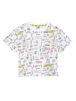 Puma - White Printed X PEANUTS Kids Tee