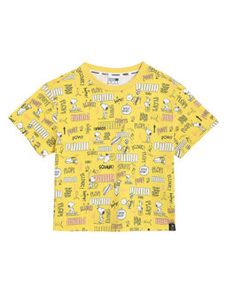 Puma - Yellow Printed X PEANUTS Kids Tee