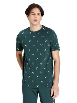 Puma - Classics Graphics Love Aop Mens Green Casual T-shirt