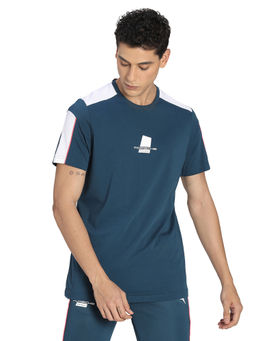 Puma - Porsche Legacy Motorsports T7 Mens Blue Casual T-Shirt