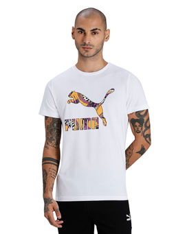 Puma - Front Graphic Mens White Casual T-shirt