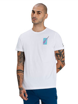 Puma - Back Graphic Mens White Casual T-shirt