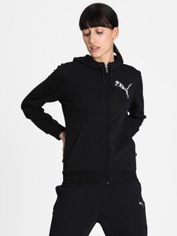 Puma - Full Zip Women Black Hoodie