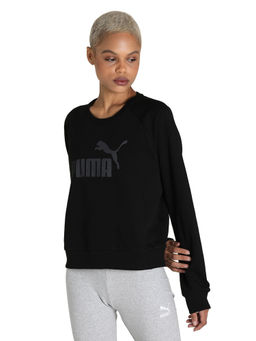 Puma - No. 1 Crew Neck Womens Black Casual Sweatshirt