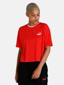 Puma - Amplified Women Red Relaxed T-shirt