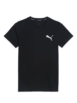 Puma - Black Solid Active Small Logo Youth Tee
