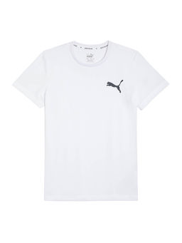 Puma - White Solid Active Small Logo Youth Tee