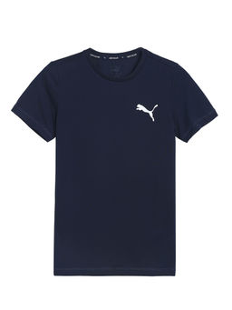 Puma - Navy Blue Solid Active Small Logo Youth Tee