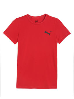 Puma - Red Solid Active Small Logo Youth Tee