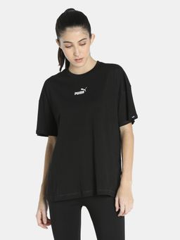 Puma - Power Elongated Relaxed Fit Women Black Loose T-shirt